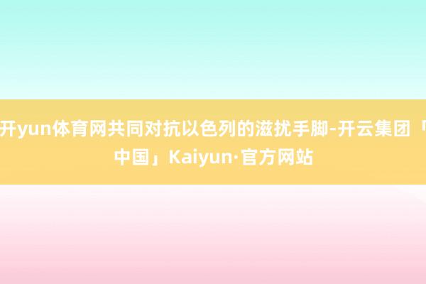 开yun体育网共同对抗以色列的滋扰手脚-开云集团「中国」Kaiyun·官方网站