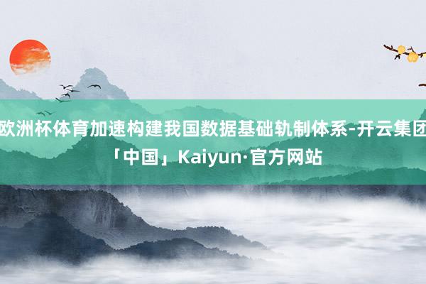 欧洲杯体育加速构建我国数据基础轨制体系-开云集团「中国」Kaiyun·官方网站