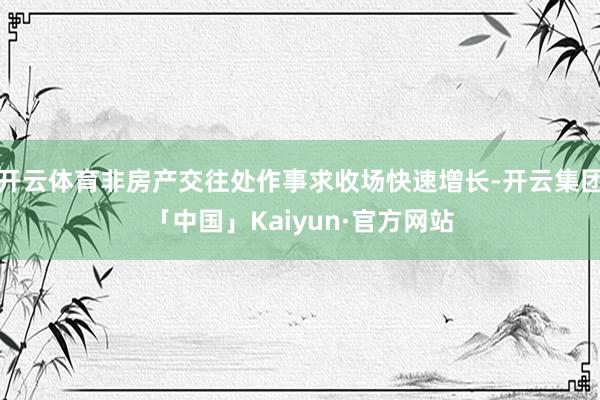 开云体育非房产交往处作事求收场快速增长-开云集团「中国」Kaiyun·官方网站