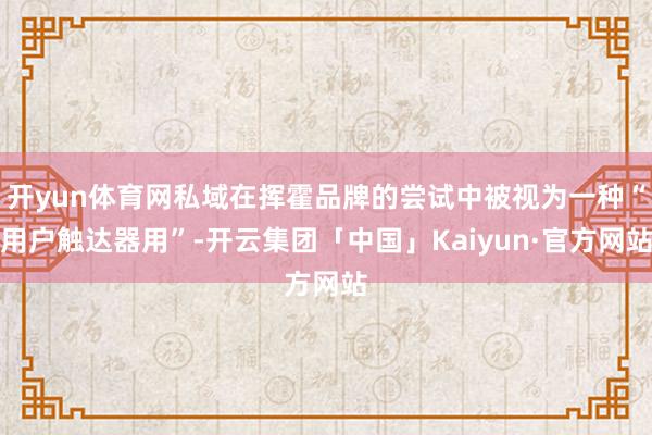 开yun体育网私域在挥霍品牌的尝试中被视为一种“用户触达器用”-开云集团「中国」Kaiyun·官方网站