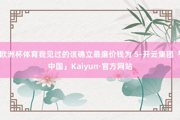 欧洲杯体育我见过的该确立最廉价钱为 5-开云集团「中国」Kaiyun·官方网站