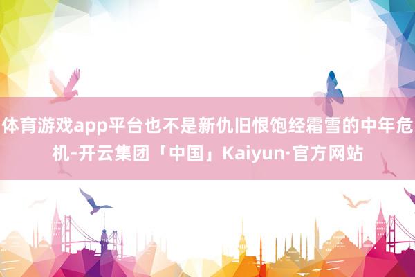 体育游戏app平台也不是新仇旧恨饱经霜雪的中年危机-开云集团「中国」Kaiyun·官方网站