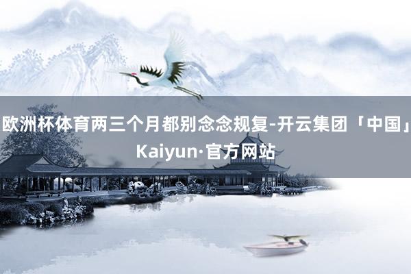 欧洲杯体育两三个月都别念念规复-开云集团「中国」Kaiyun·官方网站